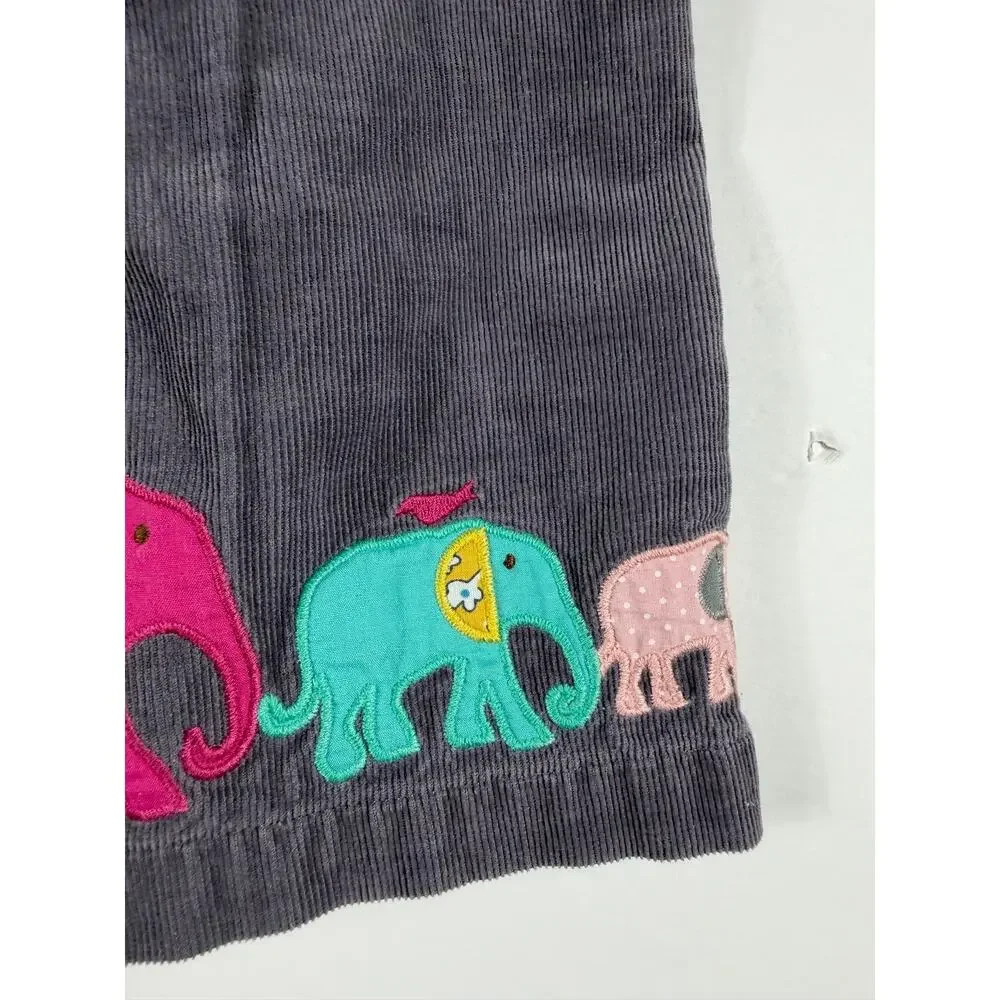 Mini Baby Boden Corduroy Elephant Applique Pinafore Dress Size 12–18 Months